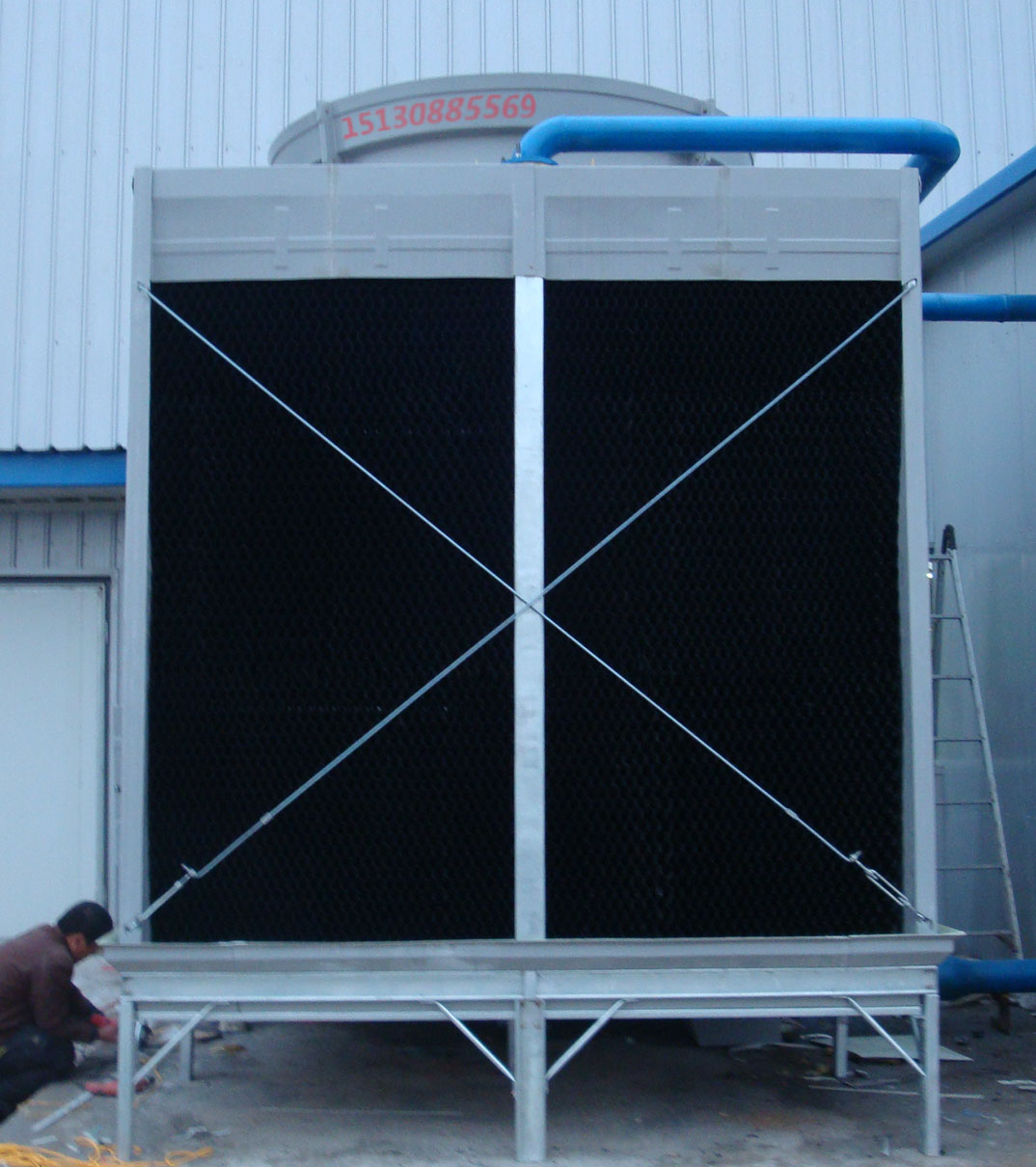 ycx冷却塔方形横流式冷却塔四平玻璃钢冷却塔厂家