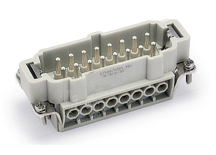 工业16针热流道模具系统矩形插座 自动化设备机械HE-016重载连接器