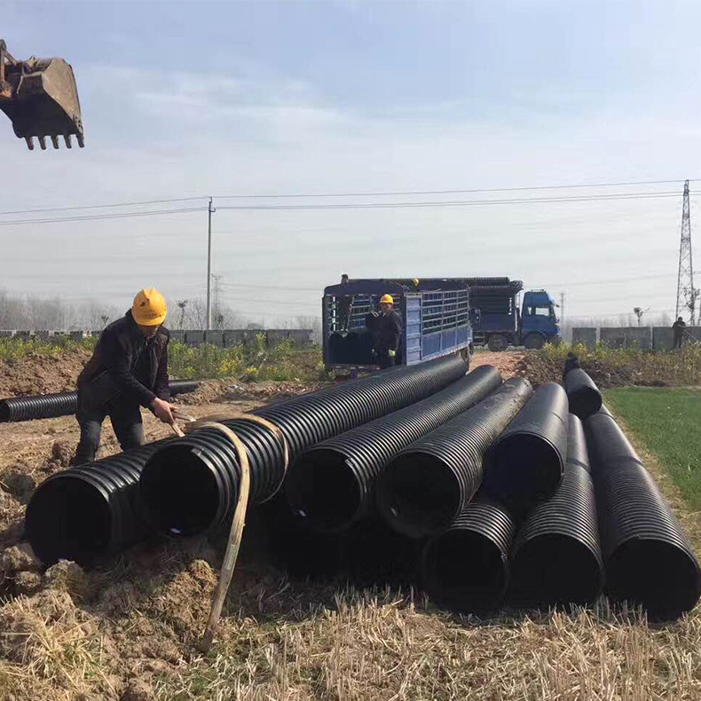 合肥市钢带管厂家批发 钢带管 聚乙烯hdpe钢带增强螺旋波纹管 pe钢带排水管DN1000