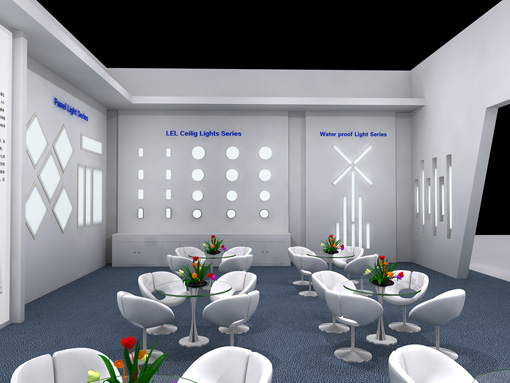 亮尔丽光电照明展特装展台设计搭建方案—励之闻展览