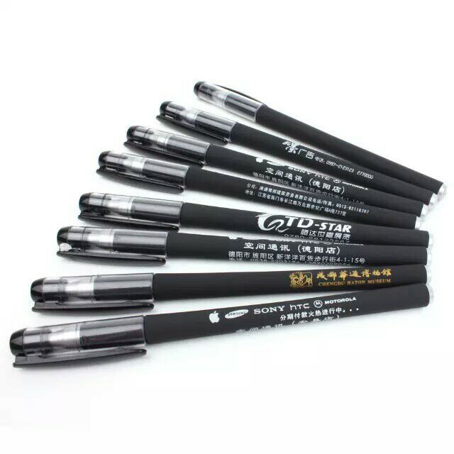 供应广州定制中性笔签字笔1000支起喷胶低价促销黑色中性笔厂家生产