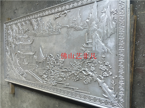 东莞时尚家居办公室背景墙铝板雕刻壁画金属工艺品