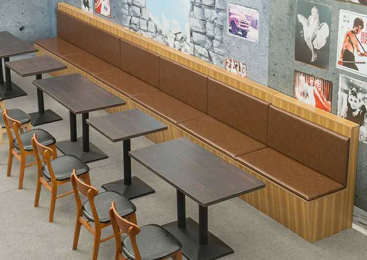 重庆餐厅板式实木卡座沙发定做厂家图片