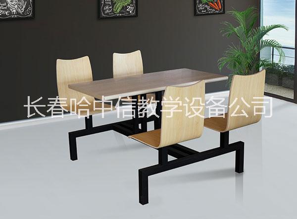 松原食堂钢木餐桌椅定制生产