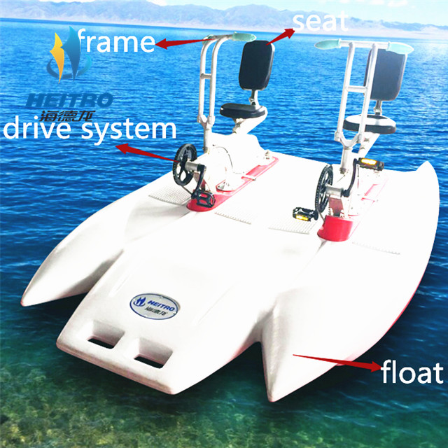 双人水上自行车水上脚踏船单车批发