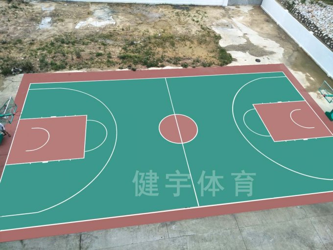 深圳市清水路湖南光合作用商贸有限公司篮球场施工图片
