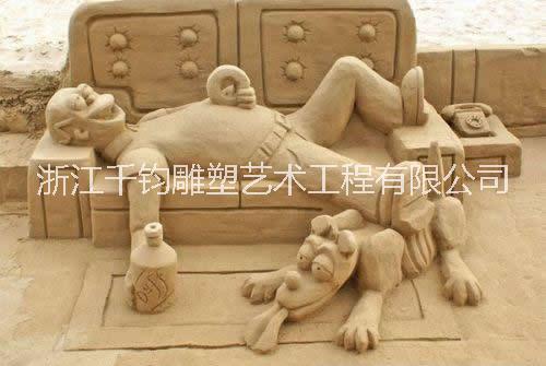 千钧雕塑大型人物动物沙雕定制，人物沙雕，动物沙雕