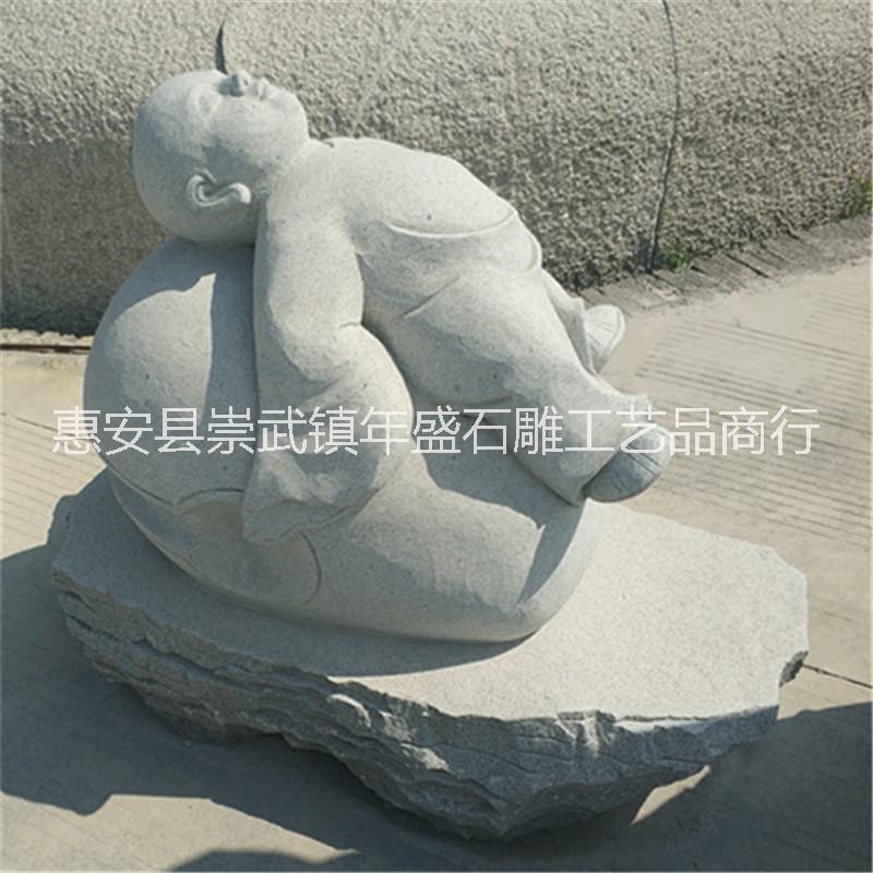 惠安厂家供应石雕小沙弥 花岗岩石雕小和尚佛像定做