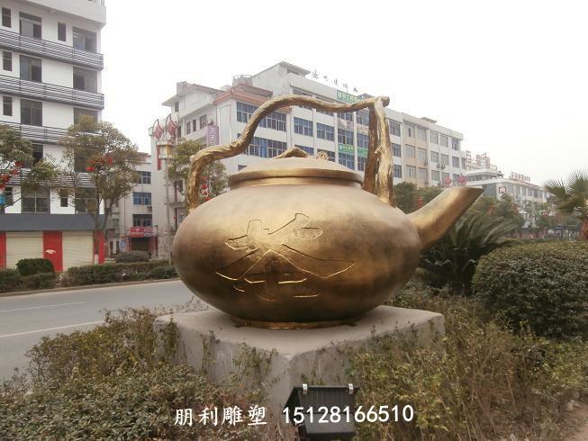 镂空茶壶雕塑 景观雕塑