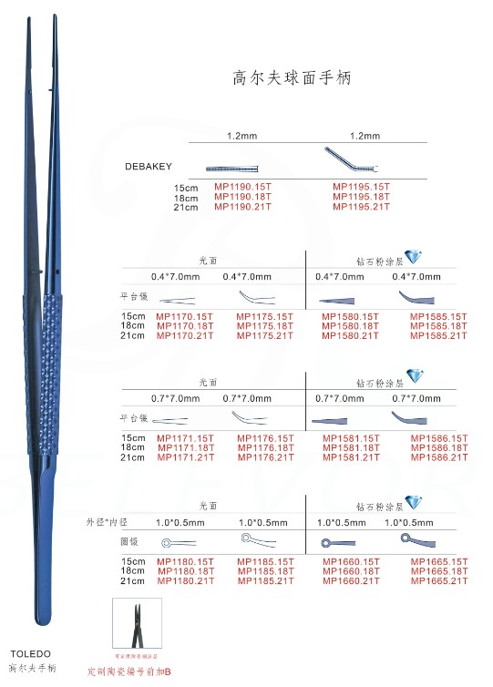 取瘤镊、显微镊、