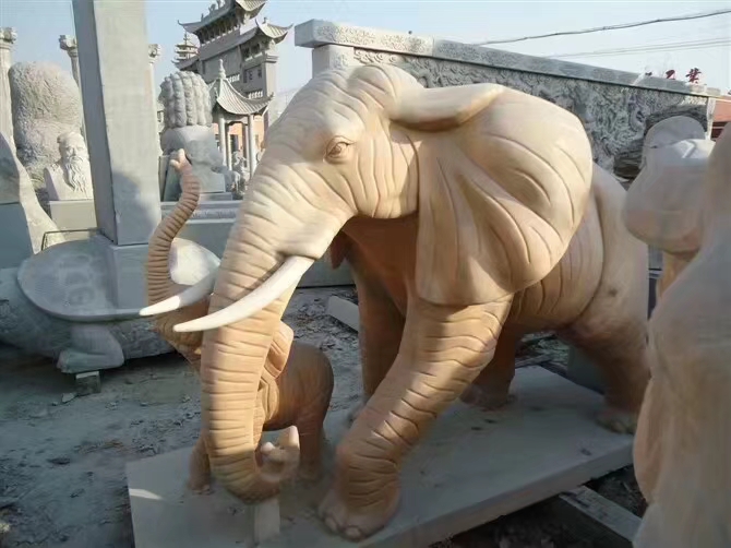济宁市石大象厂家山东石雕大象 石雕大象供应商 济宁石雕大象厂家 石雕大象石大象