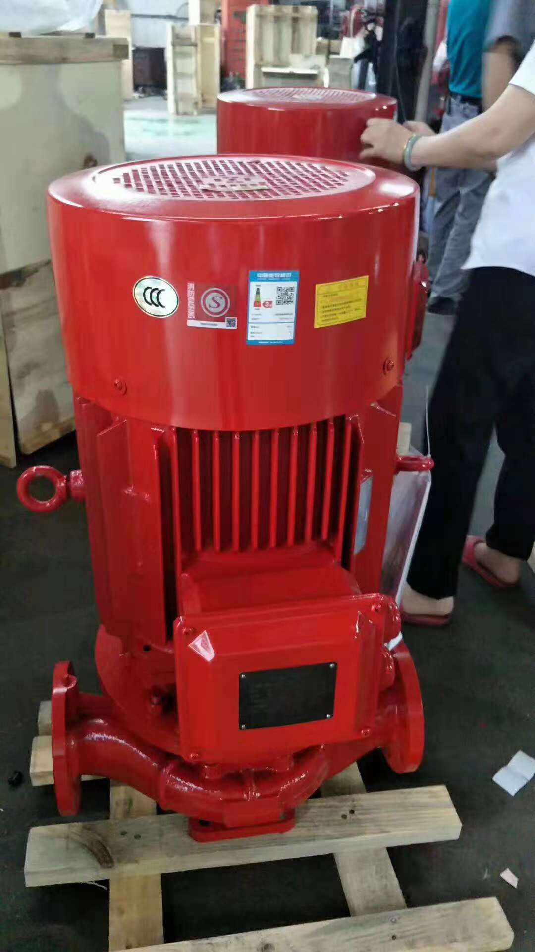 消防泵生产专用/喷淋加压设备XBD4.0/40-150DL*2灭火系统稳压泵安装图片