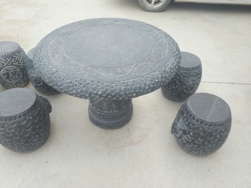 雕刻石雕石桌子圆桌仿古石桌