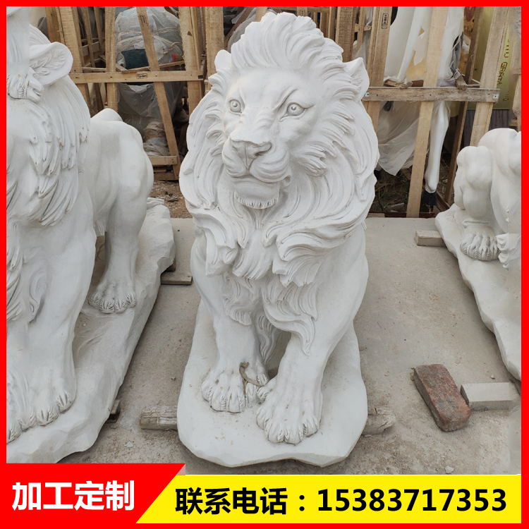 石狮子 石狮子报价 石狮子大理石雕塑 石狮子白色 石狮子厂家直销 大型定制石狮子 石狮子制造商 河北石狮子供应商图片
