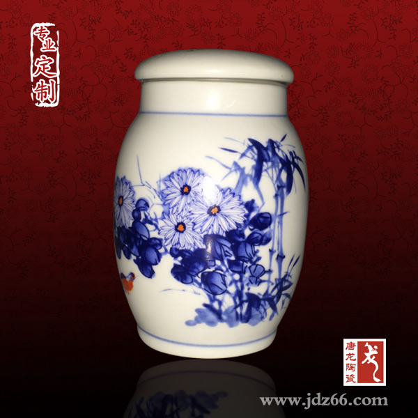 陶瓷罐子 蜂蜜罐景德镇唐龙陶瓷定做陶瓷罐子 蜂蜜罐