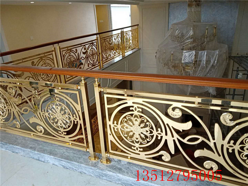 通州市别墅铜艺楼梯扶手款式 高端艺术铜楼梯护栏设计