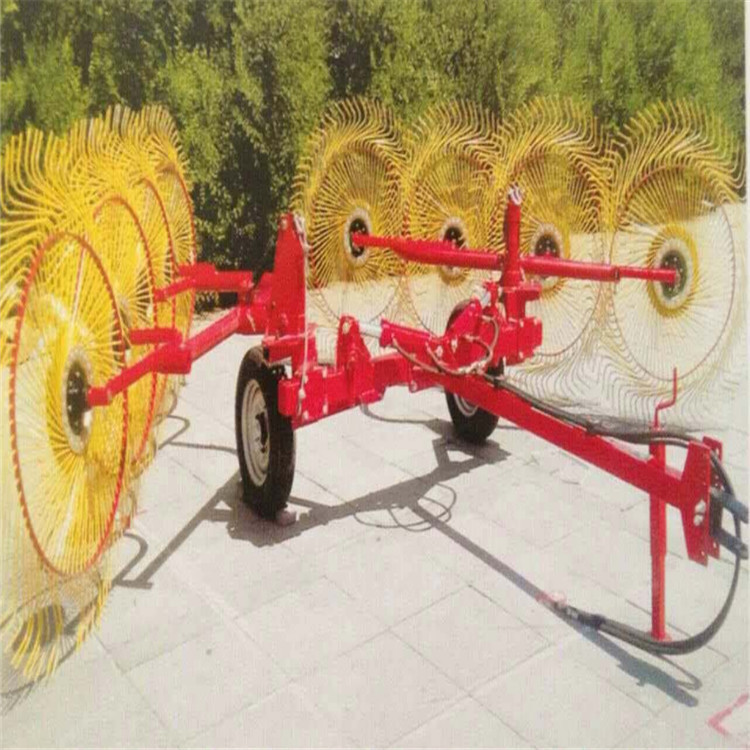 牵引式搂草机 干湿牧草秸秆麦草摊晒机 拖拉机圆盘指盘式搂草机设备