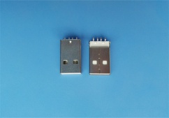 连接器USB AM 沉板式SMT 有柱_
