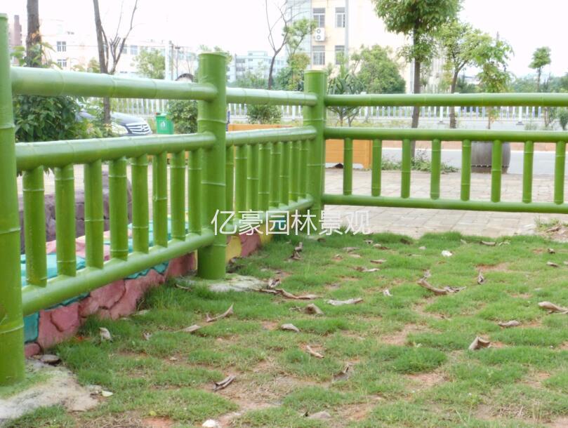 江门水泥仿竹围栏安装 清远混凝土仿竹栏杆制作效图图片