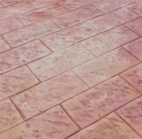 上海市彩色压模地坪厂家江西高安耐磨仿道路砖彩色压模地坪印花路面材料