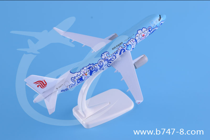 飞机模型空客A320国航蓝牡丹金属仿真精美纯手工航模工艺礼品玩具摆件20cm