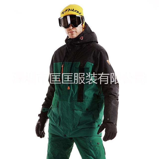 服装生产加工男士专业单板滑雪服防风防水3M保暖内胆连帽定制厂家图片
