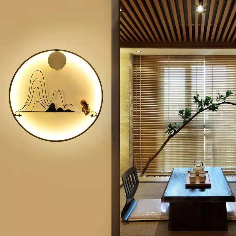 新中式小壁灯卧室床头壁灯批发 酒店吧台餐厅装饰灯直销 创意中国风小和尚灯 B8802报价