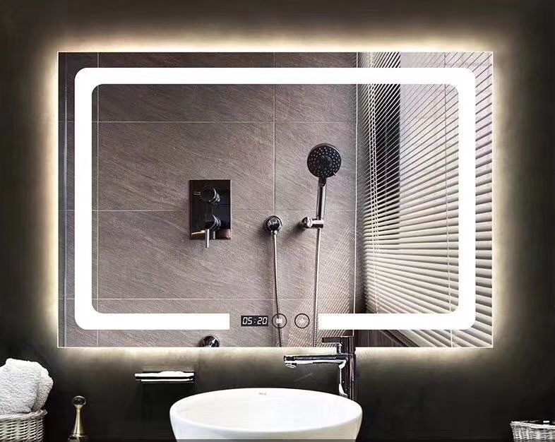 无框镜子 卫生间浴室镜卫生间LED灯镜洗手间壁挂带灯镜子智能蓝牙卫浴防雾镜