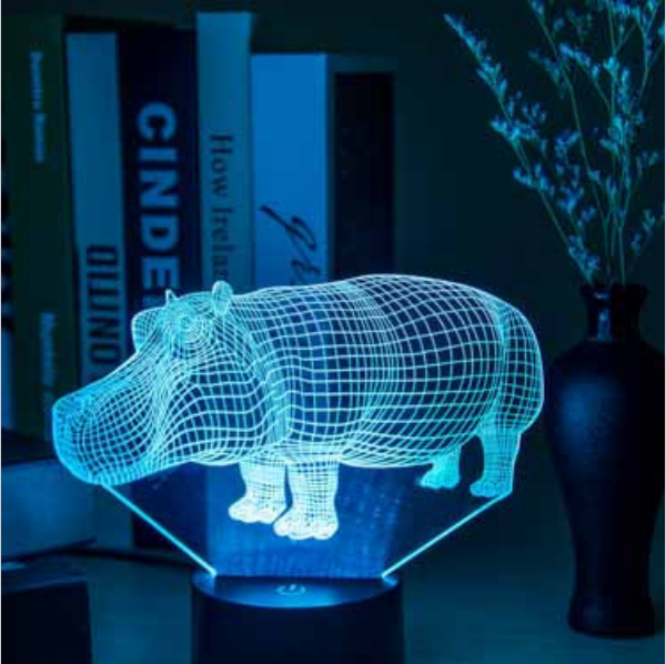 河马模型LED台灯  佛山创意3DLED小夜灯  LED USB厂家供应商 LED台灯 USB灯报价