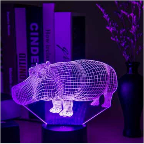 河马模型LED台灯  佛山创意3DLED小夜灯  LED USB厂家供应商 LED台灯 USB灯报价