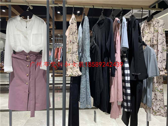 供应巴伯瑞广东品牌服装尾货市场时尚品牌女装如何推销剪标服装