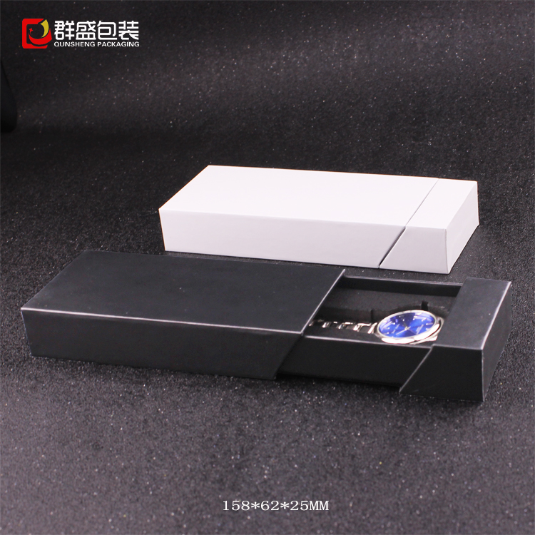广东包装盒厂家生产订制抽屉手表盒 长条卡位手表包装盒图片