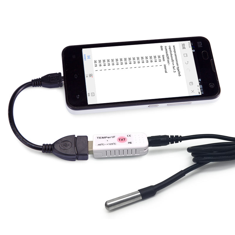 新型USB温度计TEMPer1F新型USB温度计TEMPer1F 带探头传感器 温度测量仪 环境监测