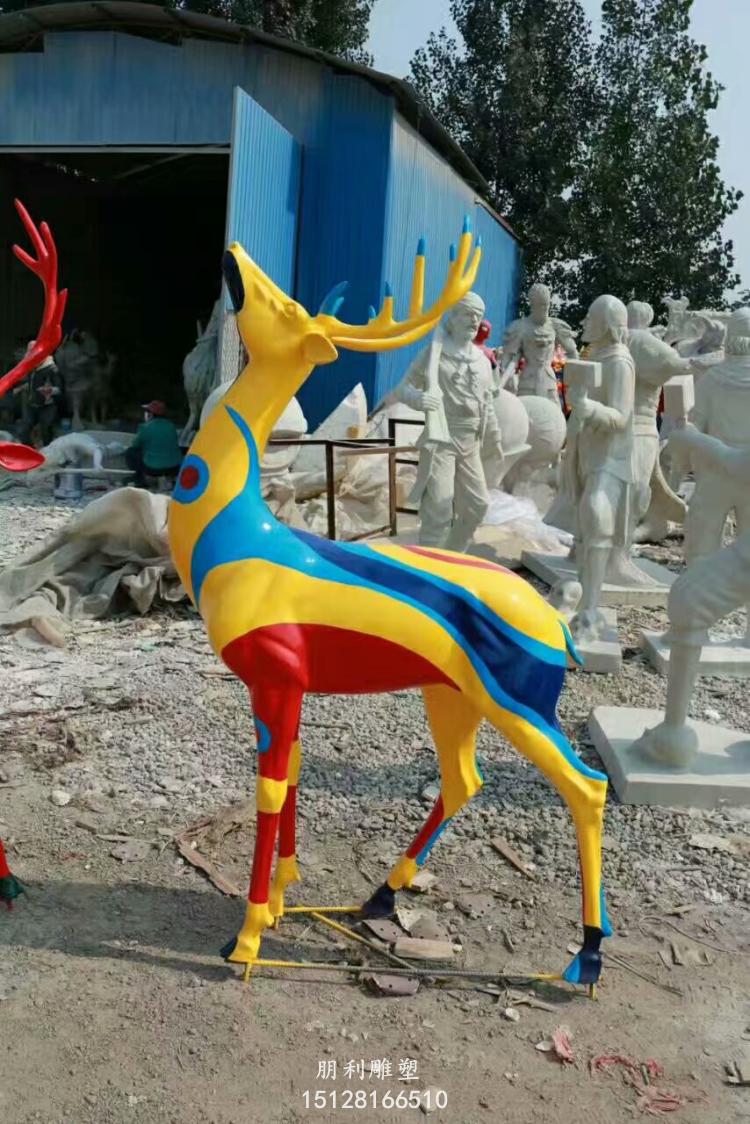 玻璃钢小鹿雕塑 玻璃钢小鹿动物雕塑 玻璃钢仿真雕塑厂家