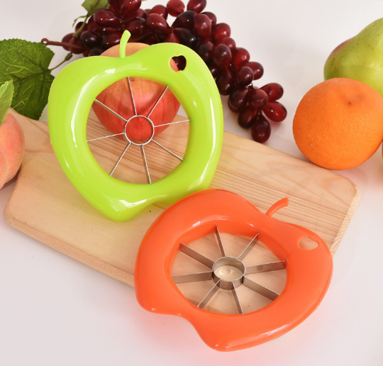 创意不锈钢塑料苹果切片器 去核分果器 多功能水果分割器 苹果切