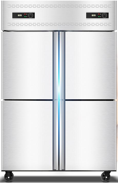 不锈钢四门冷藏冷冻柜 大容量双机双温厨房柜 厂家批发制冷设备
