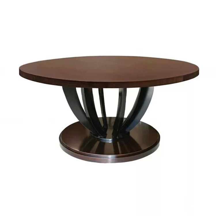 定制实木大圆桌餐椅，包房圆桌桌子，六人圆桌餐桌椅定制厂商