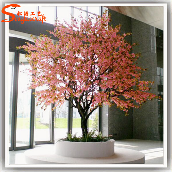 广州仿真植物生产厂家 酒店商场仿真桃花树人造樱花树装饰图片
