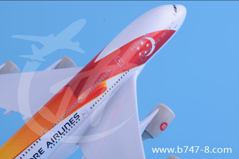 迷你桌面摆件金属航模礼品新加坡空客A380合金飞机模型