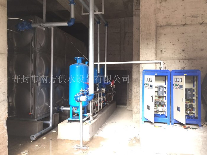 郑州不锈钢水箱厂家、箱式变频供水设备、高层小区二次供水设备