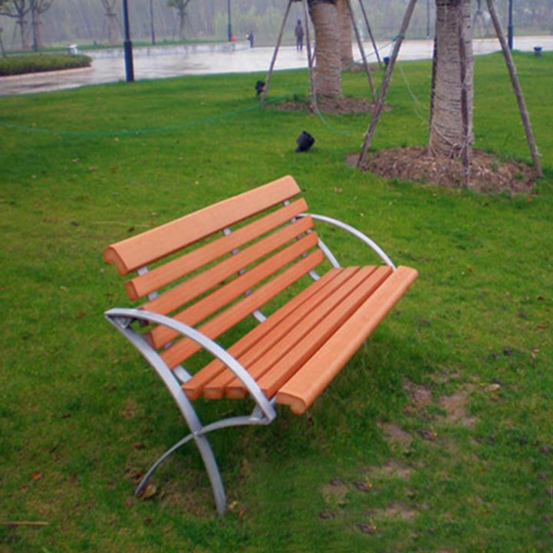 防腐木景观成品坐凳 金属公园长椅公园休息区长条坐凳