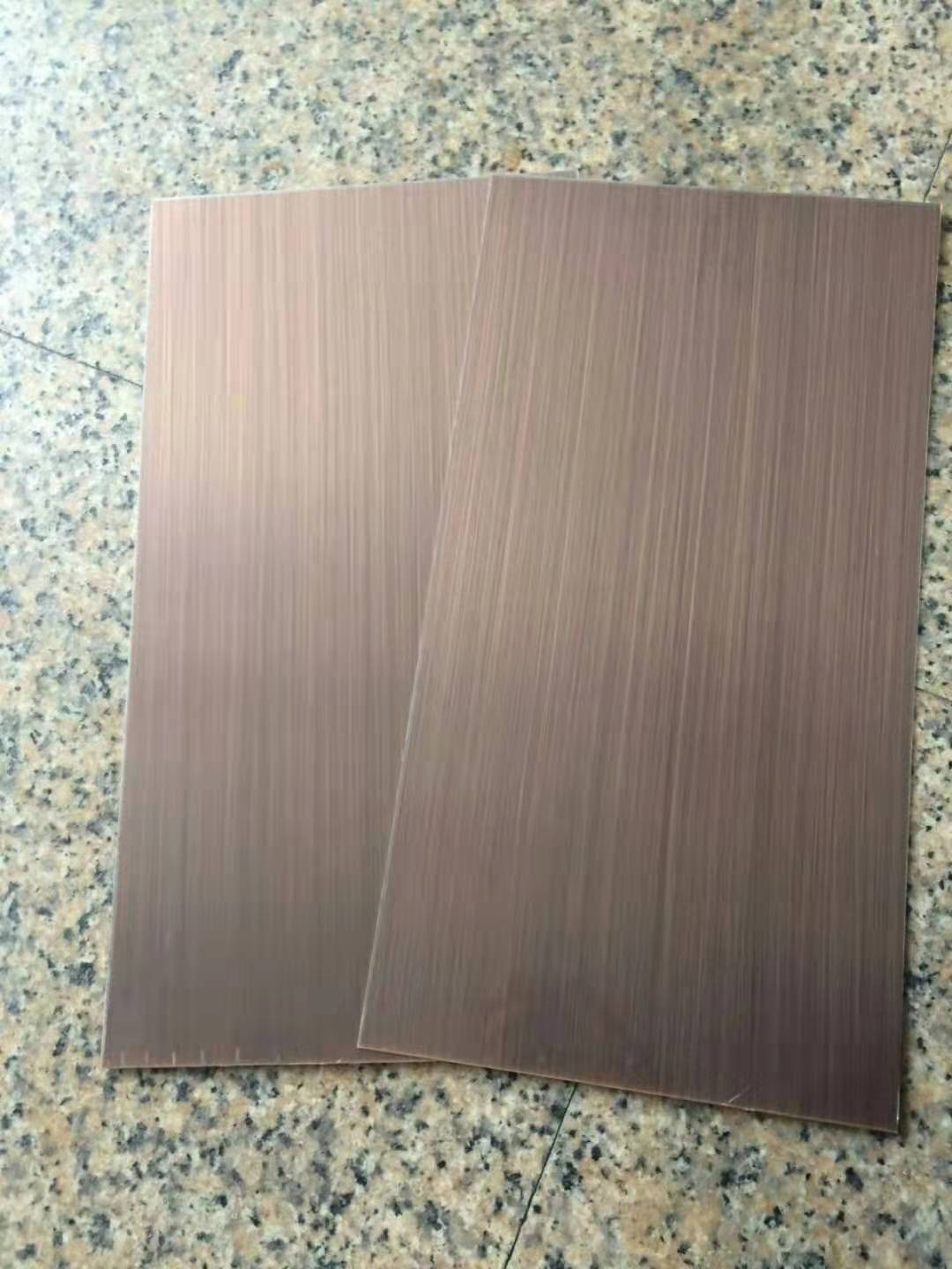 201拉丝红古铜不锈钢板  镀铜手工拉丝不锈钢板 哑光红古铜板生产厂家
