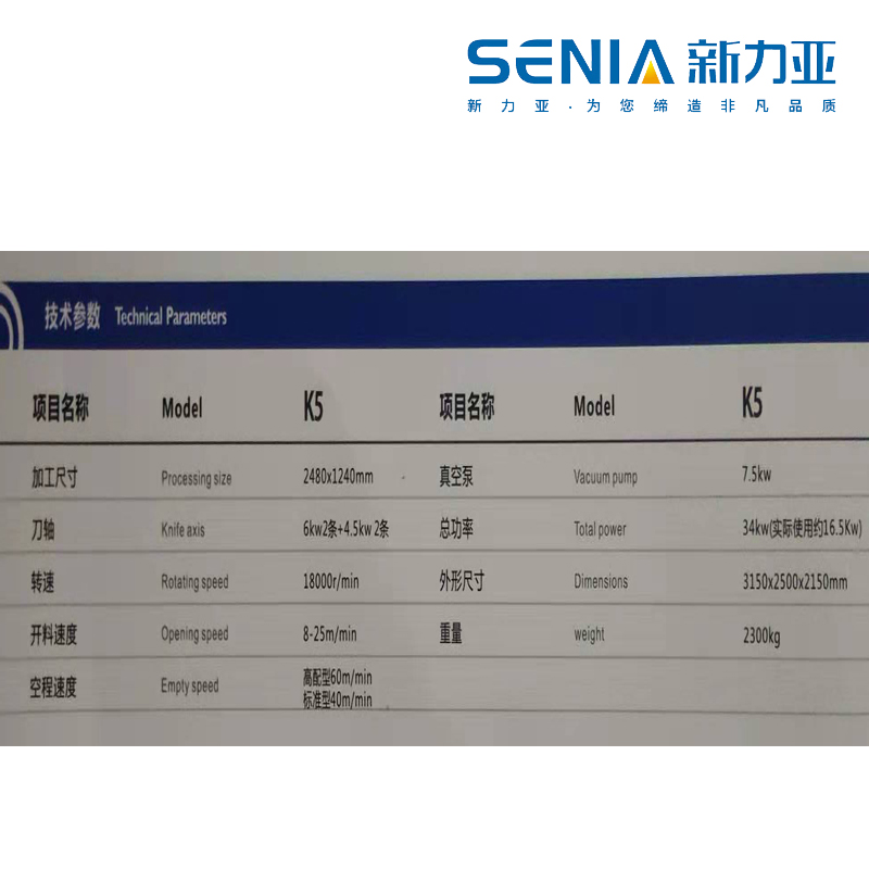 SENIA-新力亚 河南郑州数控开料机K5 四工序 木工定制家具开料生产制造