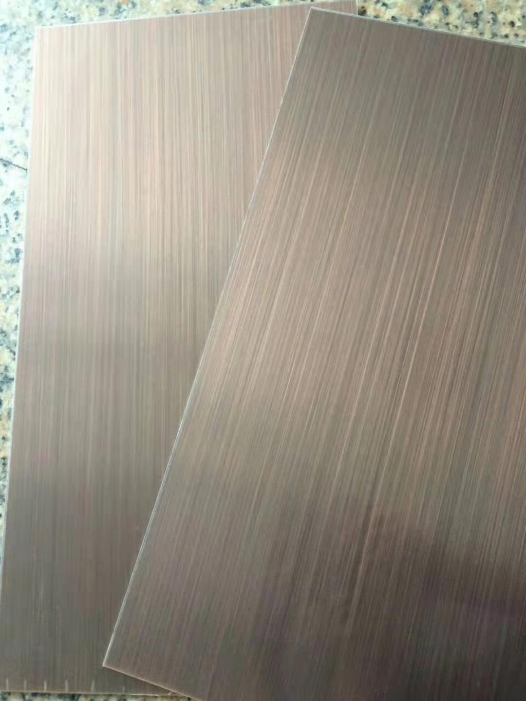 304纳米拉丝红古铜不锈钢板价格  纳米镀铜不锈钢板生产厂家