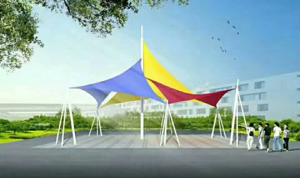 淮安公园膜结构 彩色景观膜厂家 公园膜结构价格  彩色景观膜图片