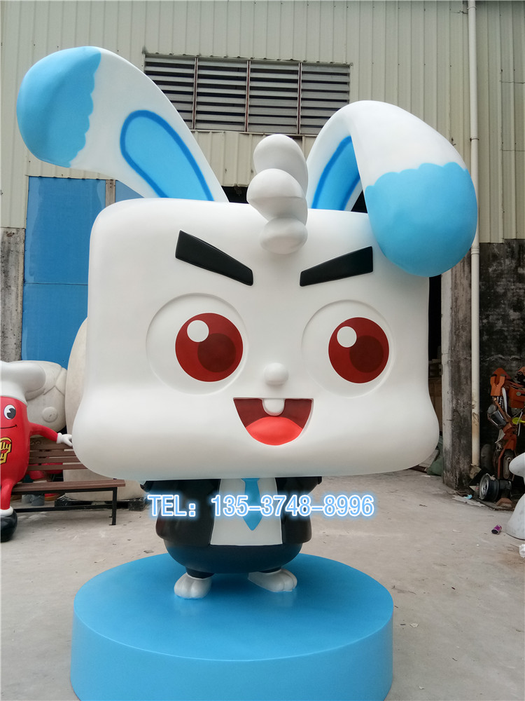大型动物卡通模型玻璃钢兔子雕塑东莞厂家