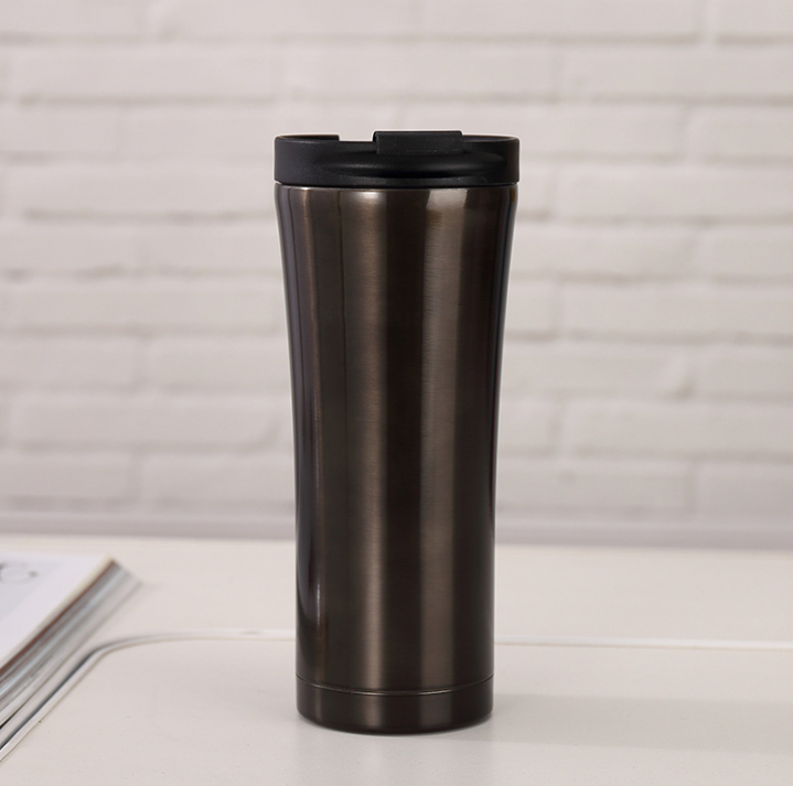 新款304不锈钢咖啡杯时尚礼品杯翻盖保温杯潮流水杯厂家直图片