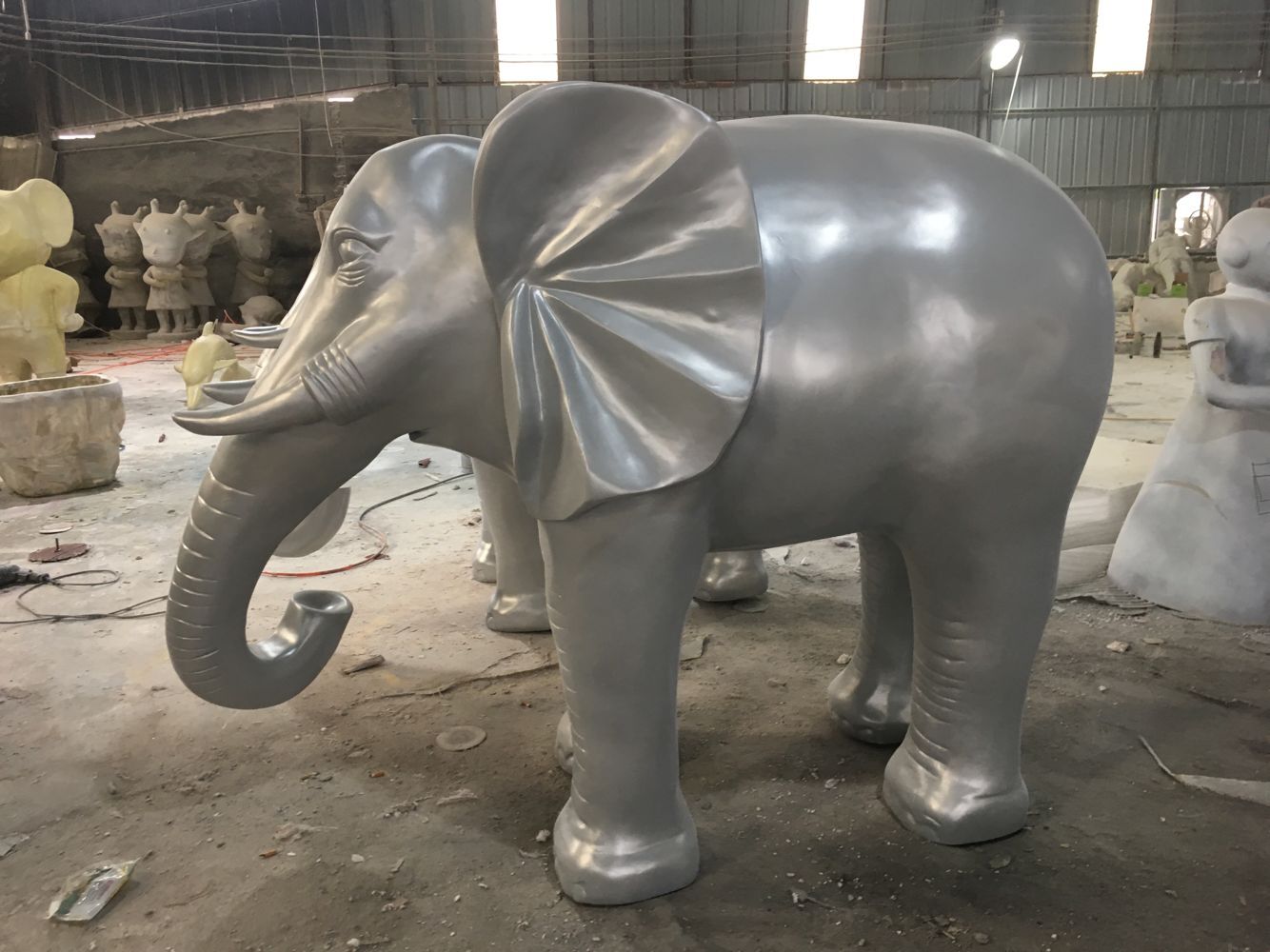 玻璃钢动物大象雕塑制品 韶关园林玻璃钢雕塑