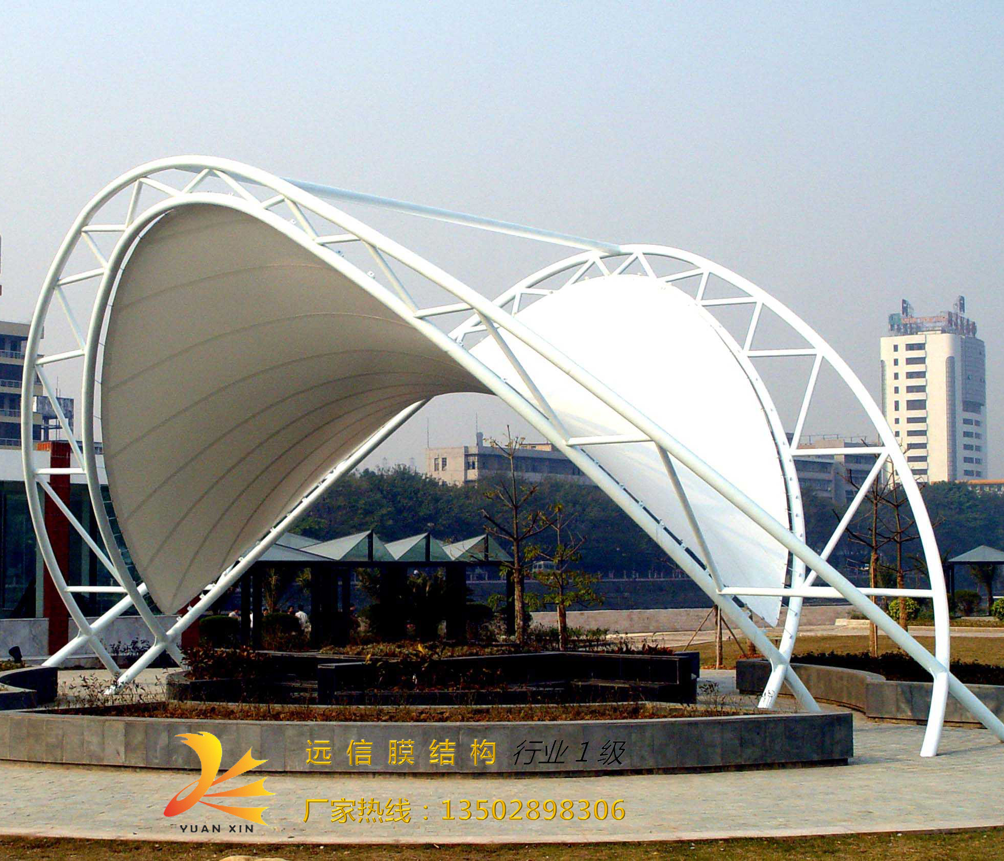 惠州村委活动中心 PTFE舞台膜结构设计施工 社区文化广场舞台PTFE张拉膜