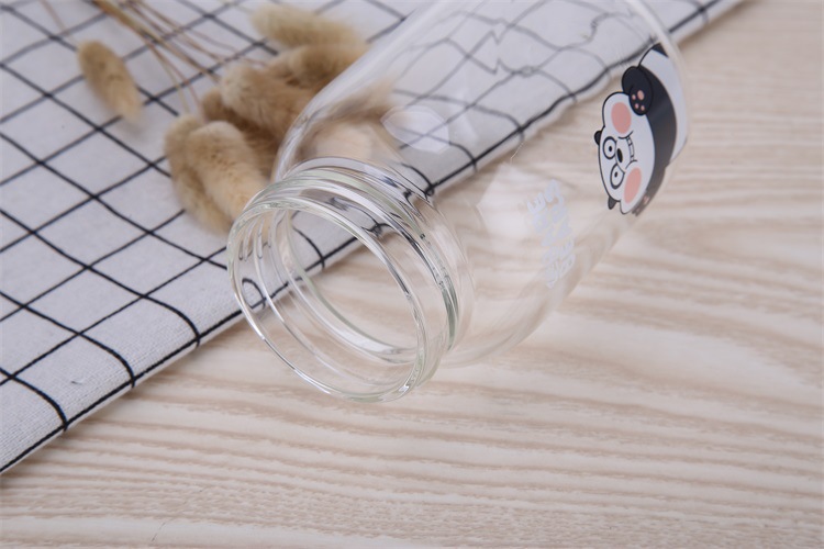 手机杯波比熊可爱表情卡通玻璃杯韩版创意水杯高硼硅女生花茶杯厂家直销